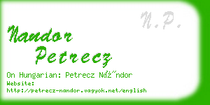 nandor petrecz business card